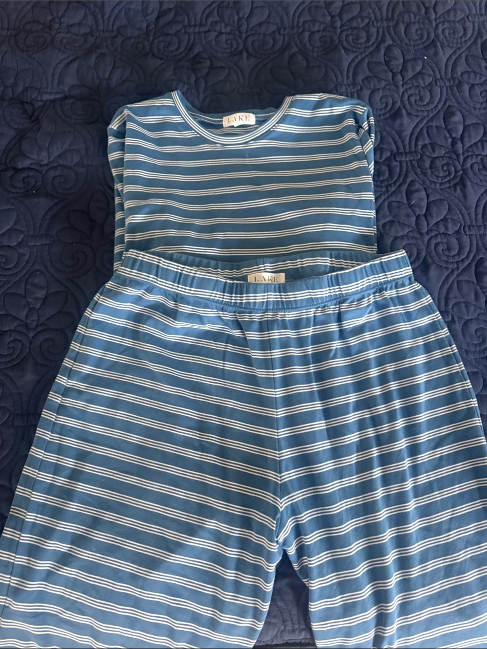 LAKE Blue Striped Women’s Pajama Set
